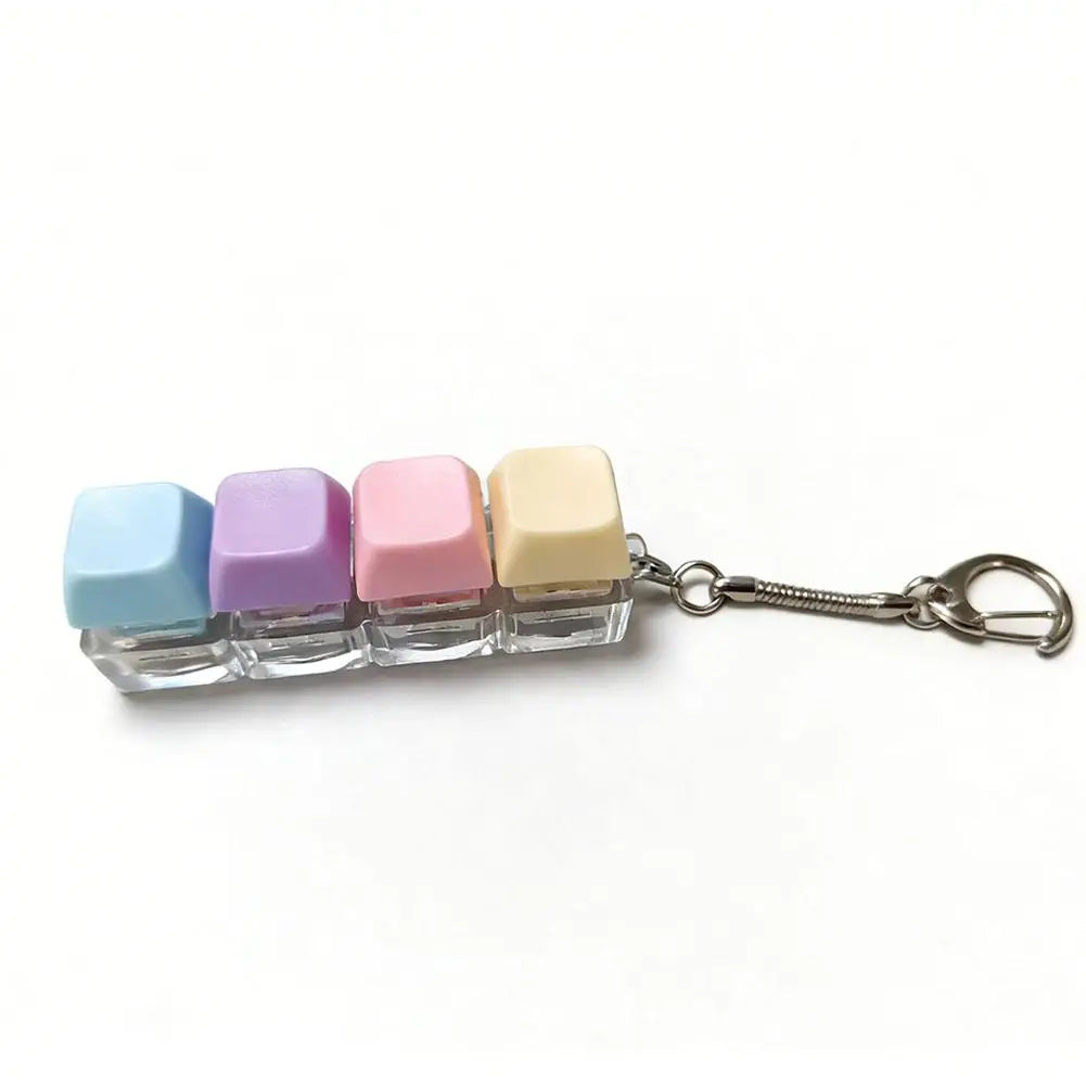 New upgrade 1/4/5/9 Button Keyboard Fidget Clicker Mechanical Keyboard Fidget Keychain