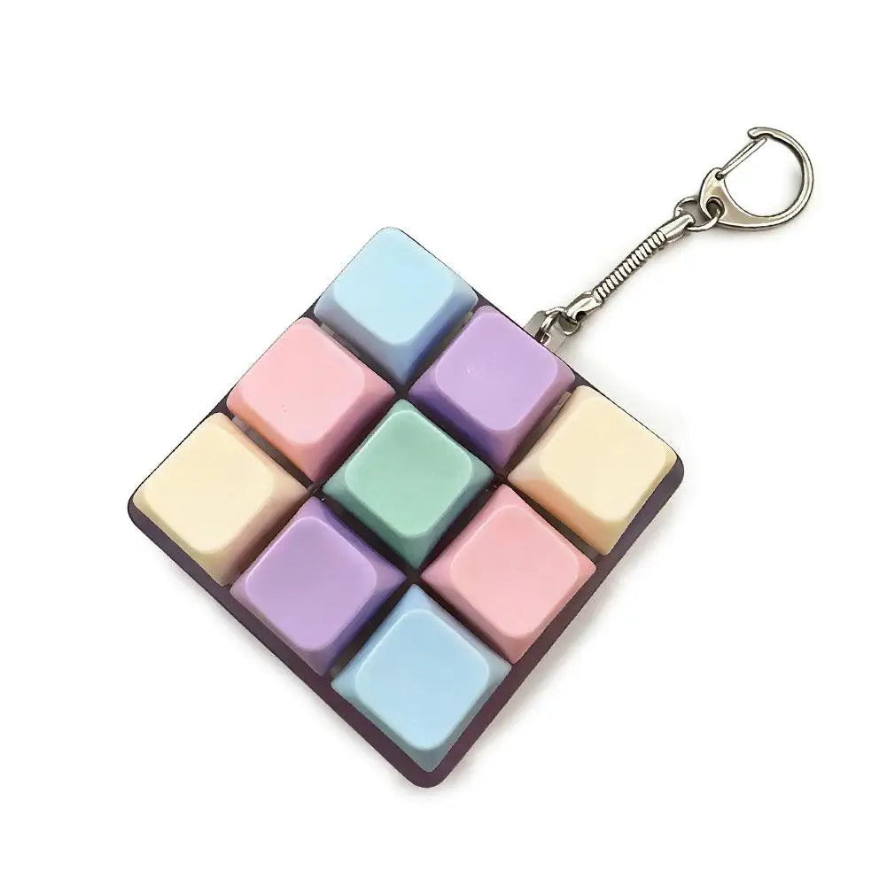 New upgrade 1/4/5/9 Button Keyboard Fidget Clicker Mechanical Keyboard Fidget Keychain