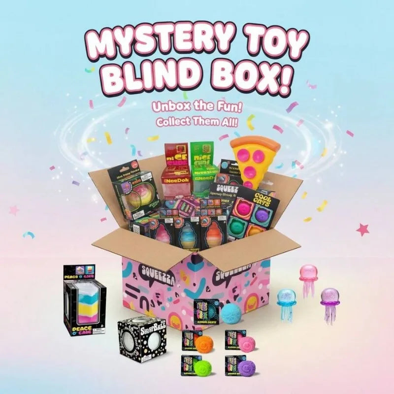 Cute Food & Ocean Squishy Blind Box, Random Surprise Squeeze Toys, 1Pcs Guaranteed Lucky Stress Relief Fidget Toy Set