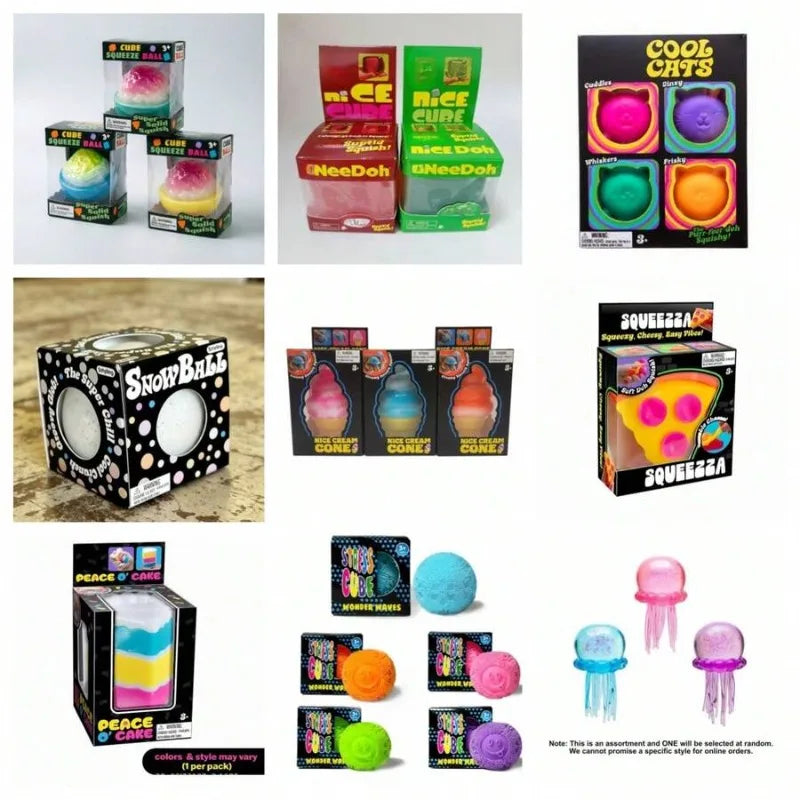 Cute Food & Ocean Squishy Blind Box, Random Surprise Squeeze Toys, 1Pcs Guaranteed Lucky Stress Relief Fidget Toy Set