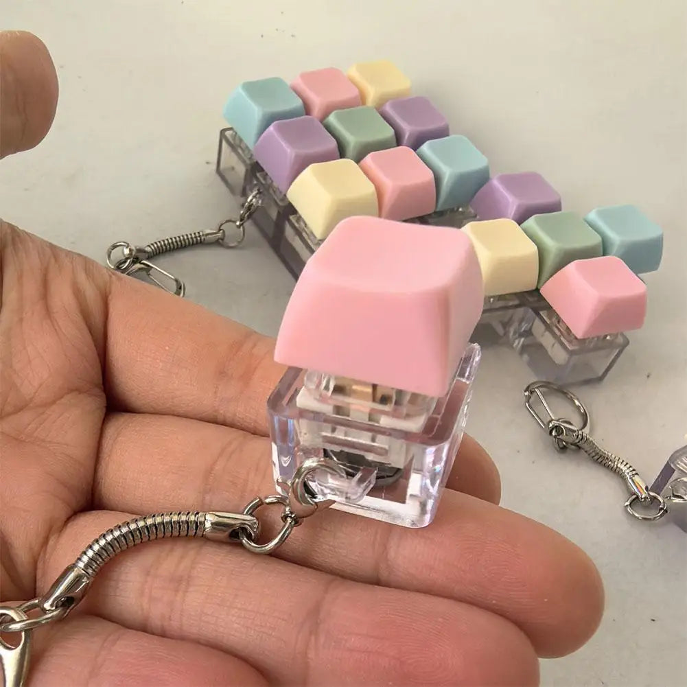 New upgrade 1/4/5/9 Button Keyboard Fidget Clicker Mechanical Keyboard Fidget Keychain